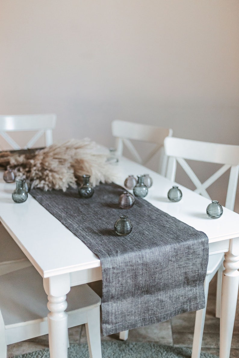 Table Runner Black Linen Table Runner Long Table Runner Table Runners Dining Table Runner Extra Long Table Runner Black Table Runner