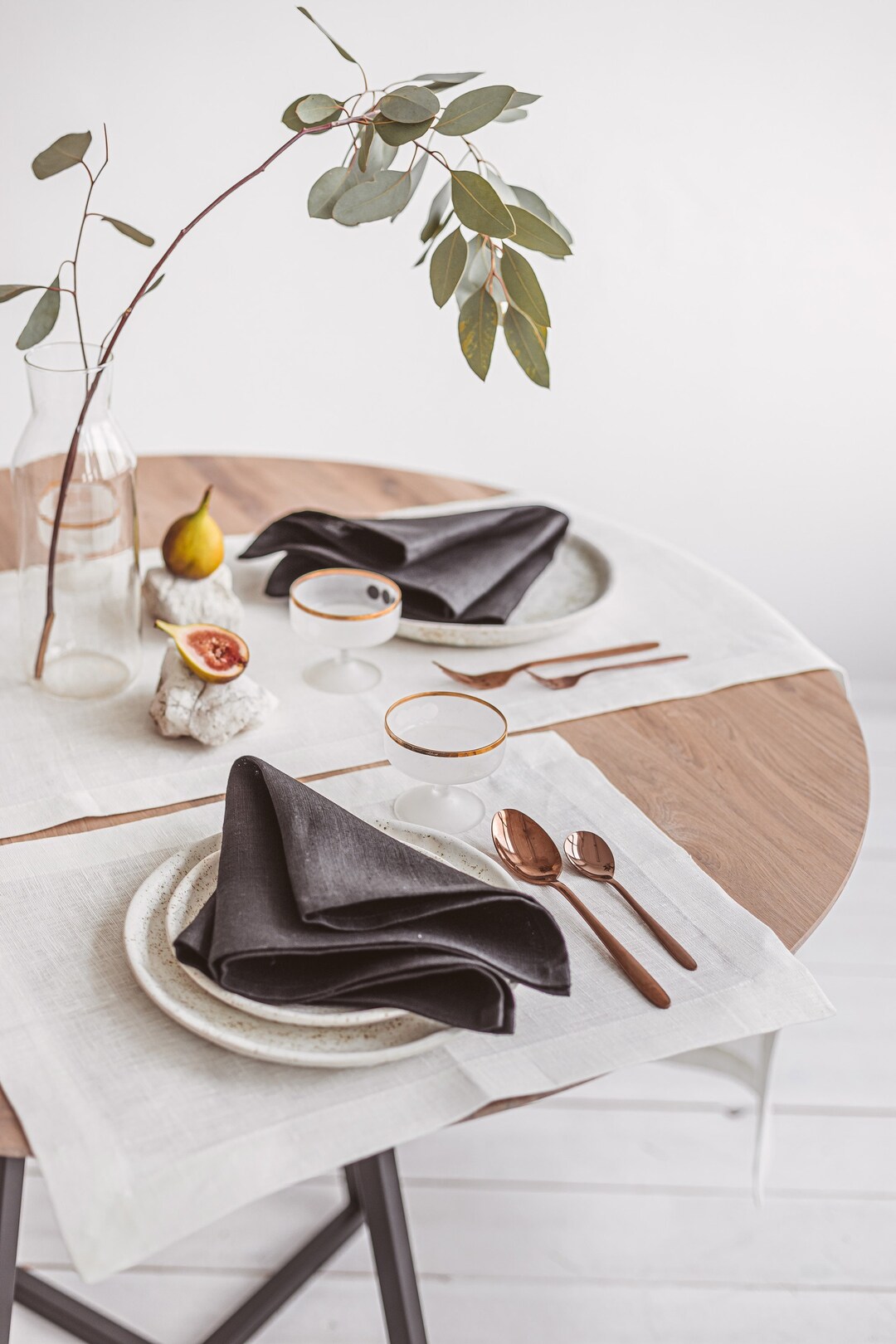 White Linen Placemats for Holiday Wedding Table. Natural Etsy