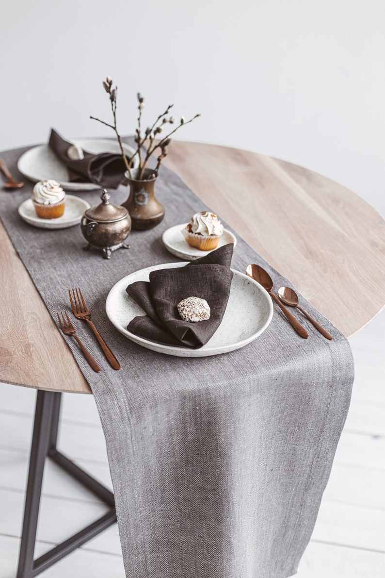 Dark Brown Linen Napkins. Thick Linen Cloth Dinner Napkins for Etsy