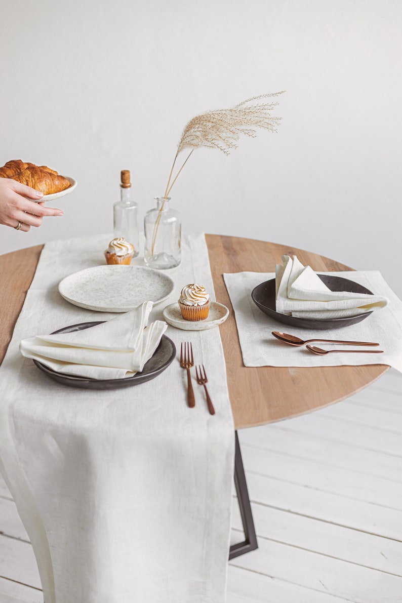 White Linen Napkins for Wedding Thanksgiving Day Christmas Etsy