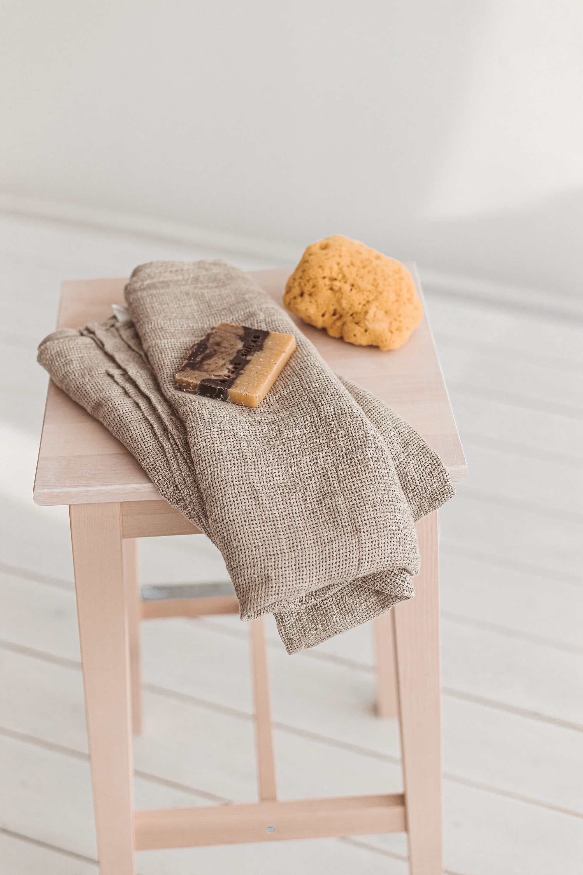 Natural Linen Towel Large Throw Towel Plaid Bath Towels Bath Sheets Pre  Washed Throw Sauna Towel Beach Sheet Gift Linen Towel Flat Sheet 