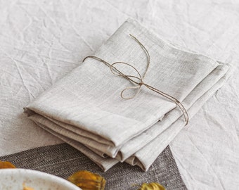 Light Grey Linen Placemats Set for Wedding Table Setting. Modern Farmhouse Place Mat for Holiday Decor. Linen Placemat Sets for Dining Table