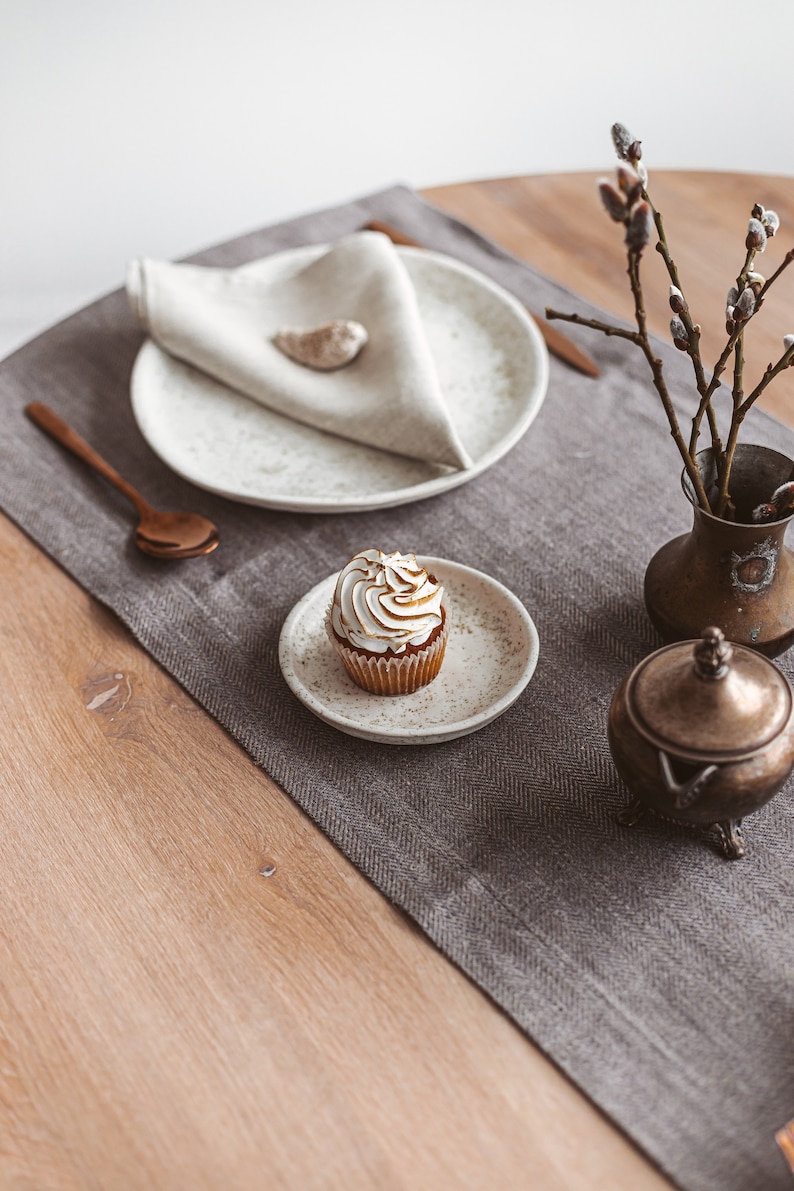 Modern Grey Linen Table Runner for Wedding Holiday Dining Etsy