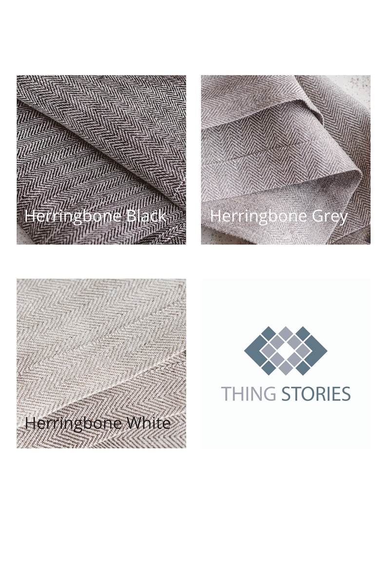 Available colors for placemats: herringbone black, herringbone grey, herringbone white