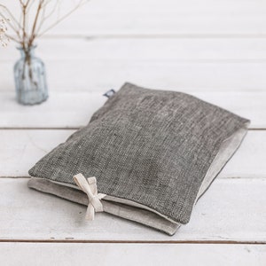 Sac de voyage noir pour le rangement du linge. Pochette à lingerie avec 2 poches. Organiseur de bagages en lin naturel propre et sale pour homme et femme. 3 couleurs 30