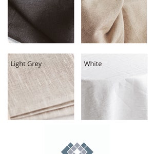 Available colors for placemats: black, natural linen, light grey, white