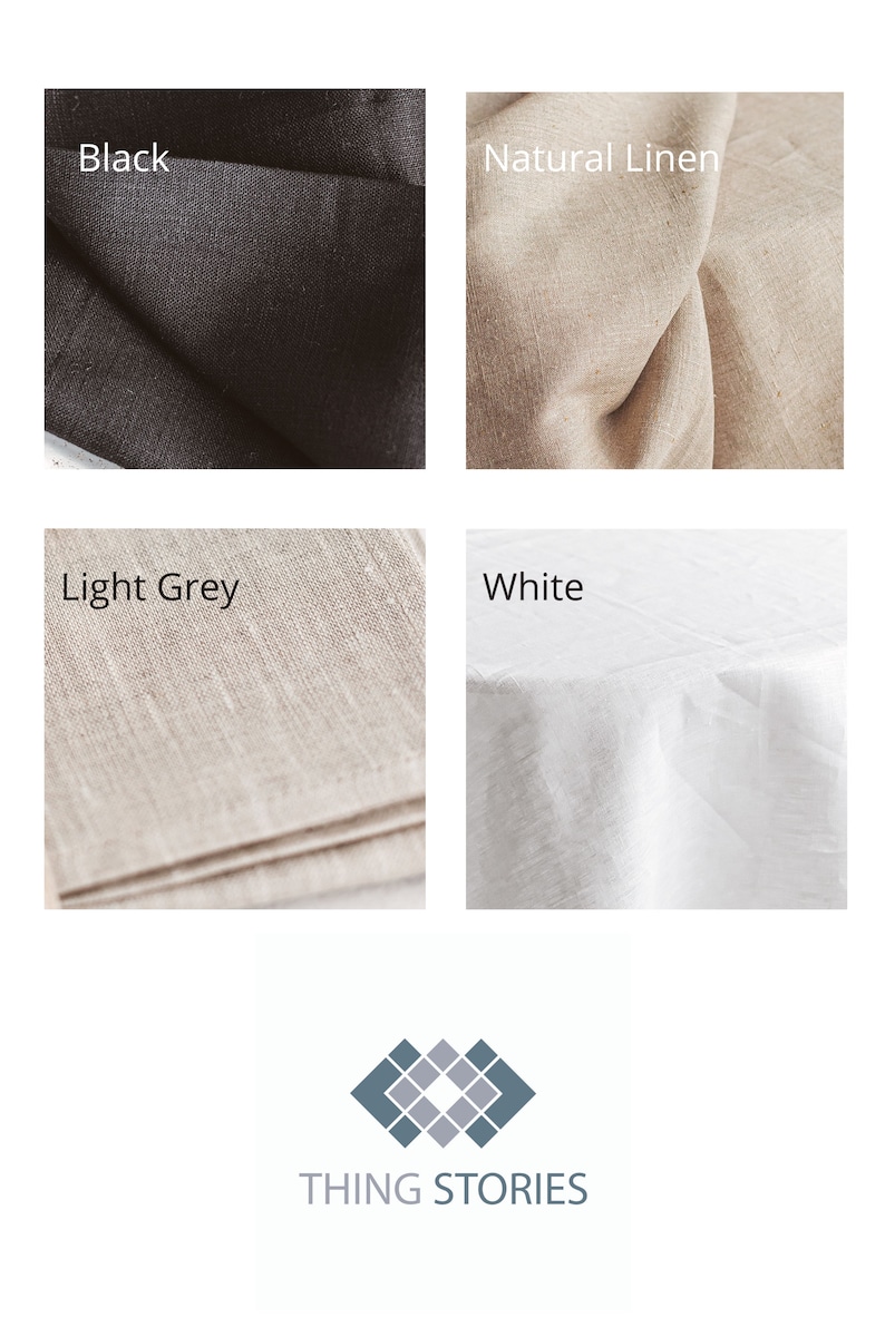 Available colors for placemats: black, natural linen, light grey, white