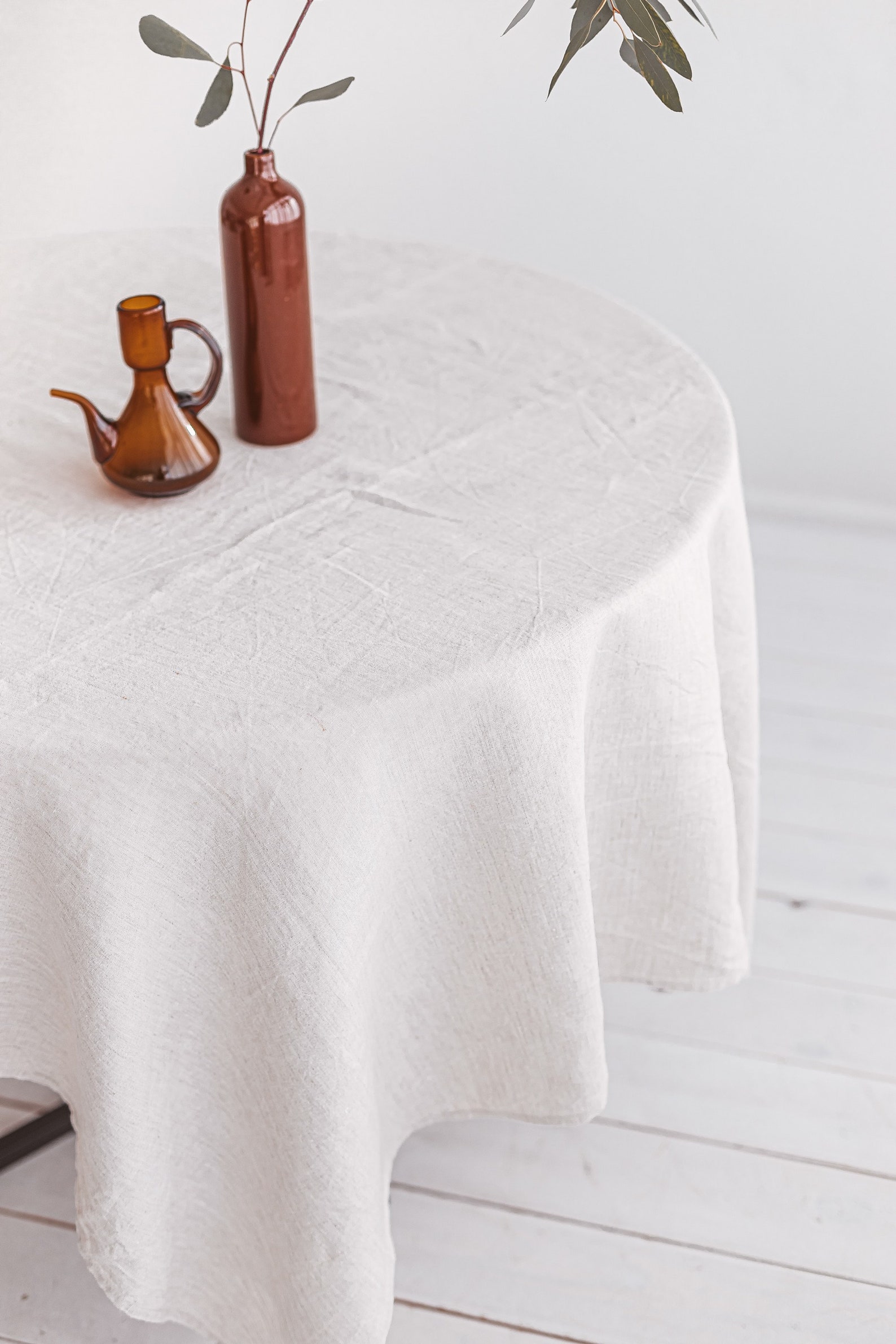 Light Grey Linen Tablecloth for Rustic Wedding Holiday. Beige Etsy