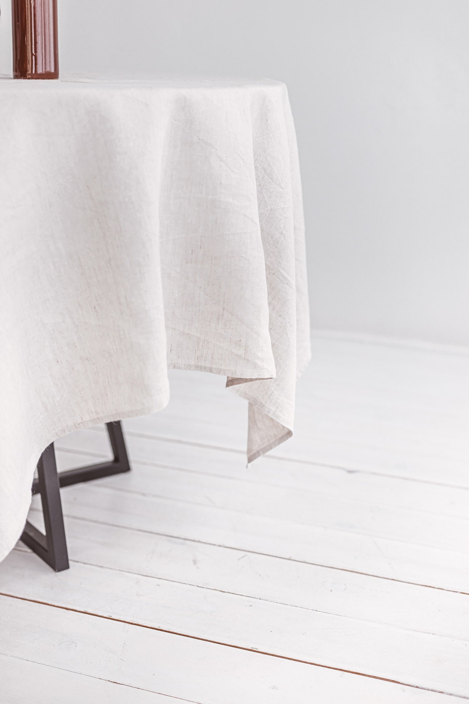 Light Grey Linen Tablecloth for Rustic Wedding Holiday. Beige Etsy