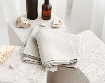 Large linen bath towel. Light grey natural hand towels set for SPA, sauna. Vegan, eco friendly bath and beach sheet for travel, yoga, gym