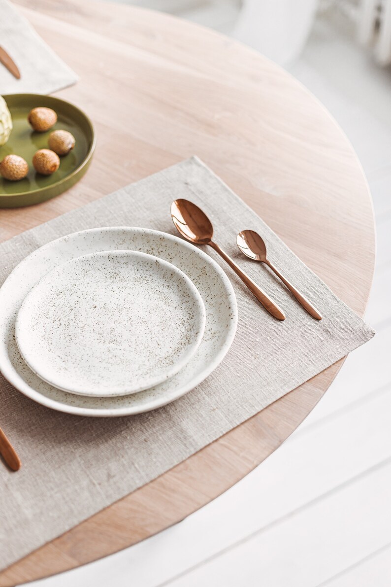 Natural Linen Placemats Set. Modern Linen Place Mats. Set of Etsy