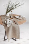 Natural linen long table runner for wedding, holiday, farmhouse. Grey table runner for rustic, modern housewarming gift. Various color, size product logo