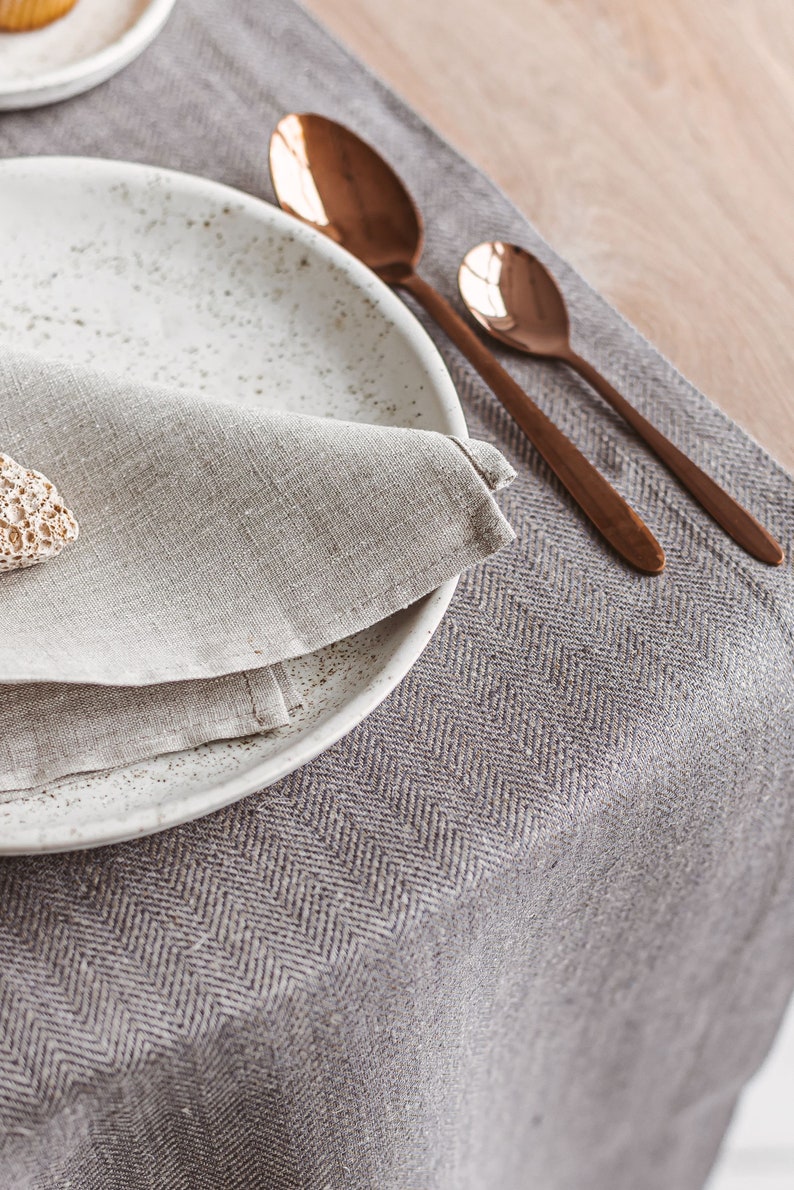 Modern Grey Linen Table Runner for Wedding Holiday Dining Etsy