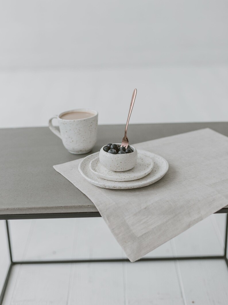 Light Grey Linen Placemats for Wedding. Christmas Holiday Etsy