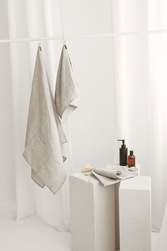 Light Grey Linen Bath Hand Towel Set. Natural Linen Guest Face Bath Towels for Travel Gym Sauna New Home Gift. Quick Dry Absorbent Etsy Ireland