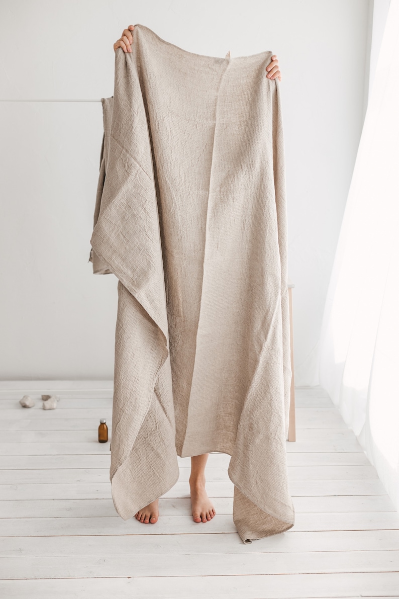 Large Linen Waffle Bath Towel. Organic Linen Towels for Etsy Australia