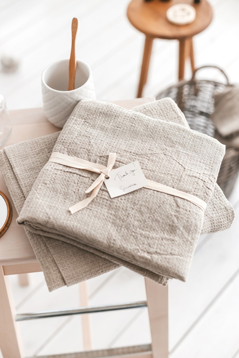 Large Linen Waffle Bath Towel. Organic Linen Towels for Etsy Australia