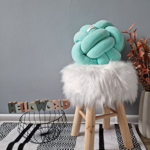 Knot pillow, Knot cushion, Throw pillow, kids decor, decorative pillow, modern pillow, scandinavian decor, baby pillow, birthday gift, mint