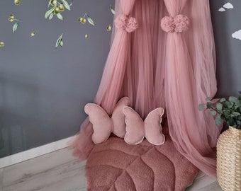 Butterfly pillow blush rose. Baby nursery decor. Kids room decor. Baby shower gift.  Pregnancy gift. Pillow for Baby girl. Decorative Baby