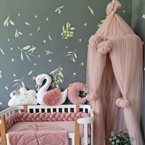 Blush pink Princess Tent canopy bed curtains, Hanging Ceiling baldachine play Princess girls, Baby shower gift Baby room decor crib canopy