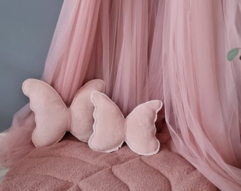 Butterfly pillow blush. Baby nursery decor. Kids room decor. Baby shower gift. Pregnancy gift. Pillow for Baby girl. Decorative Baby Pillow