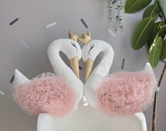 Princess swan pillow, baby shower gift, Baby Room Decor, swan nursery decor