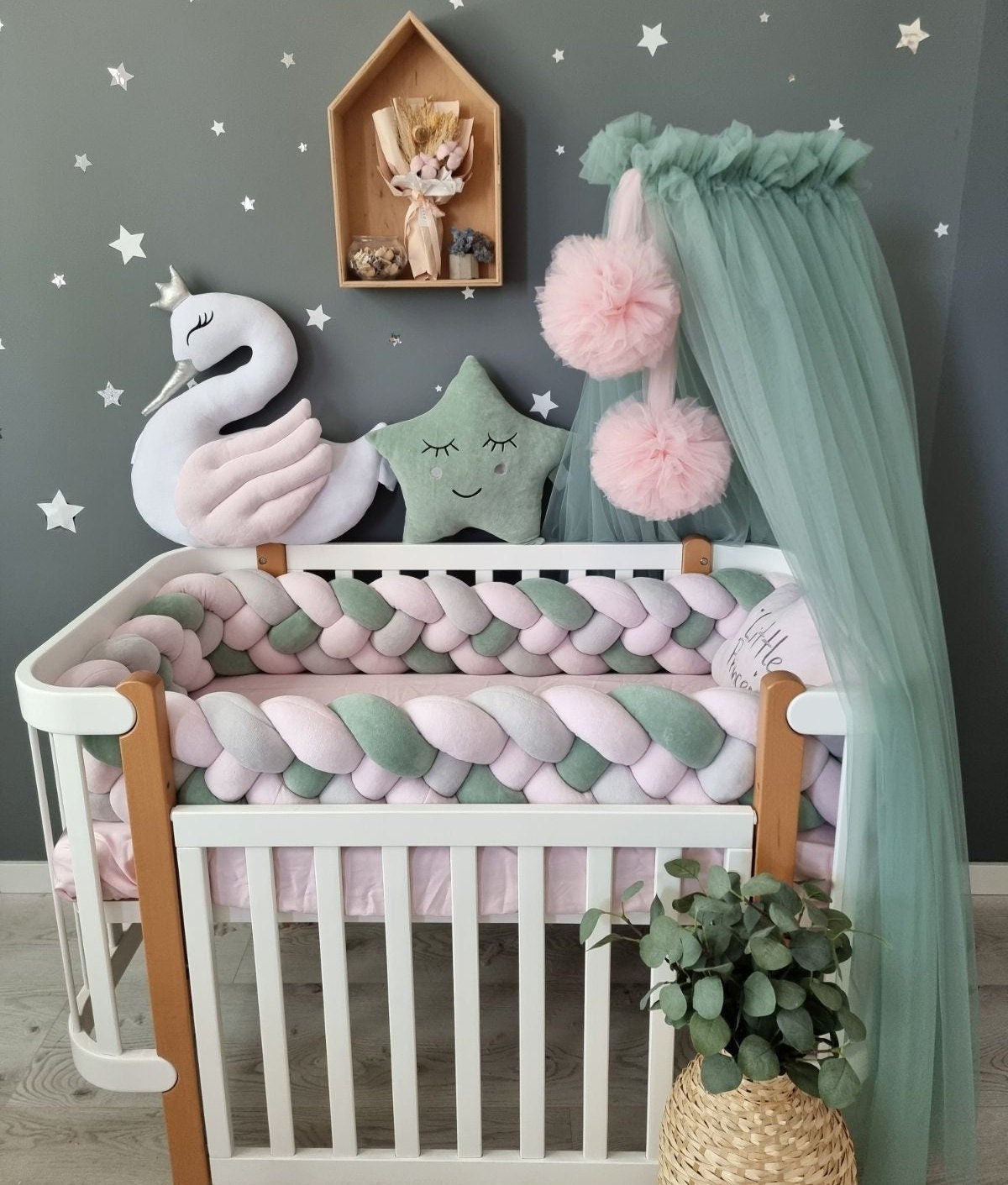 Braided Crib Bumper / Bed Bolster