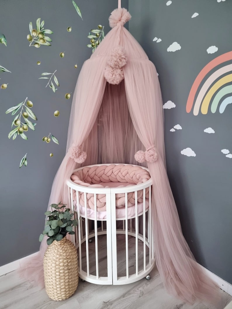 White Bed Canopy Hanging Ceiling Canopy Baldachin Play Etsy