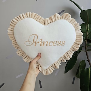 Personalized heart pillow gender neutral, Decorative pillow with name, Baby shower gift. Baby Room Decor. Kids nursery decor. gift ideas