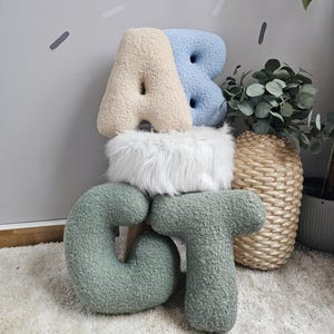 Letra de almohada personalizada para bebé, cojines, regalo personalizado para bebé, regalo para baby shower, decoración de guardería, regalo de cumpleaños para bebé