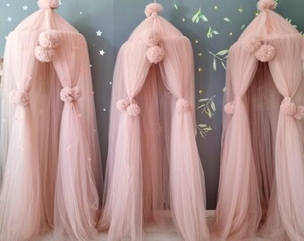 Bed canopy, Crib canopy, Canopy curtains, Kids room decor