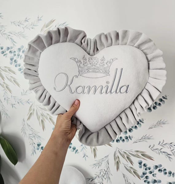 Cuscino Cuore Peluche Morbido - Decorazione Camera Bambini E Divano Verde Chiaro - Foto 6