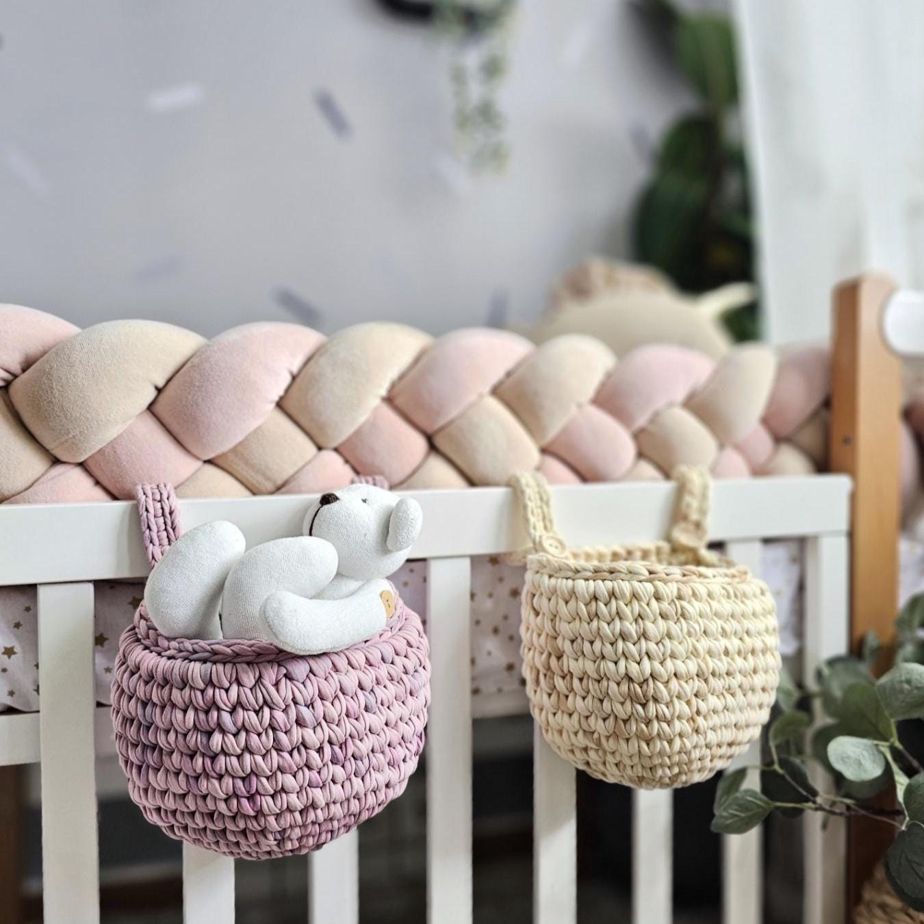 Basket baby crib. Crochet baby basket. Hanging storage basket, Baby nursery decor, newborn gift, Baby shower gift, 1st birthday