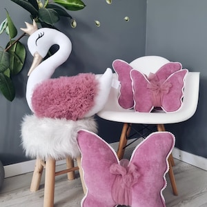 Butterfly Pillow Dry Rose. Optional Princess Swan Pillow. Baby Nursery ...