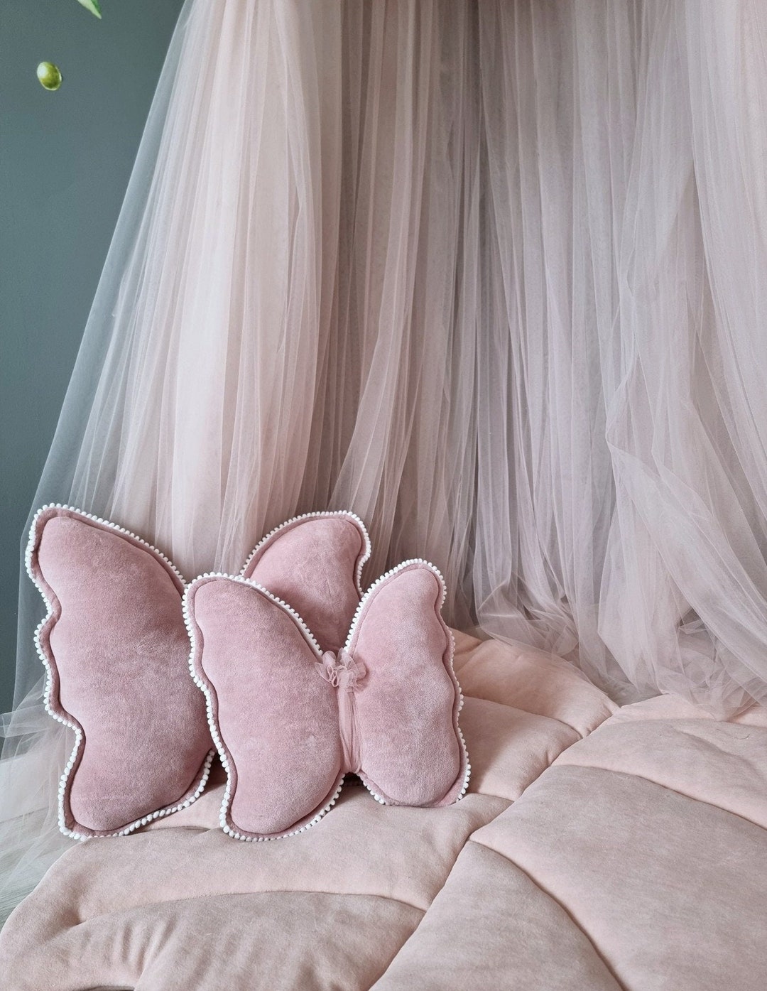 Butterfly Pillow Blush Rose. Baby Nursery Decor. Kids Room Decor. Baby ...