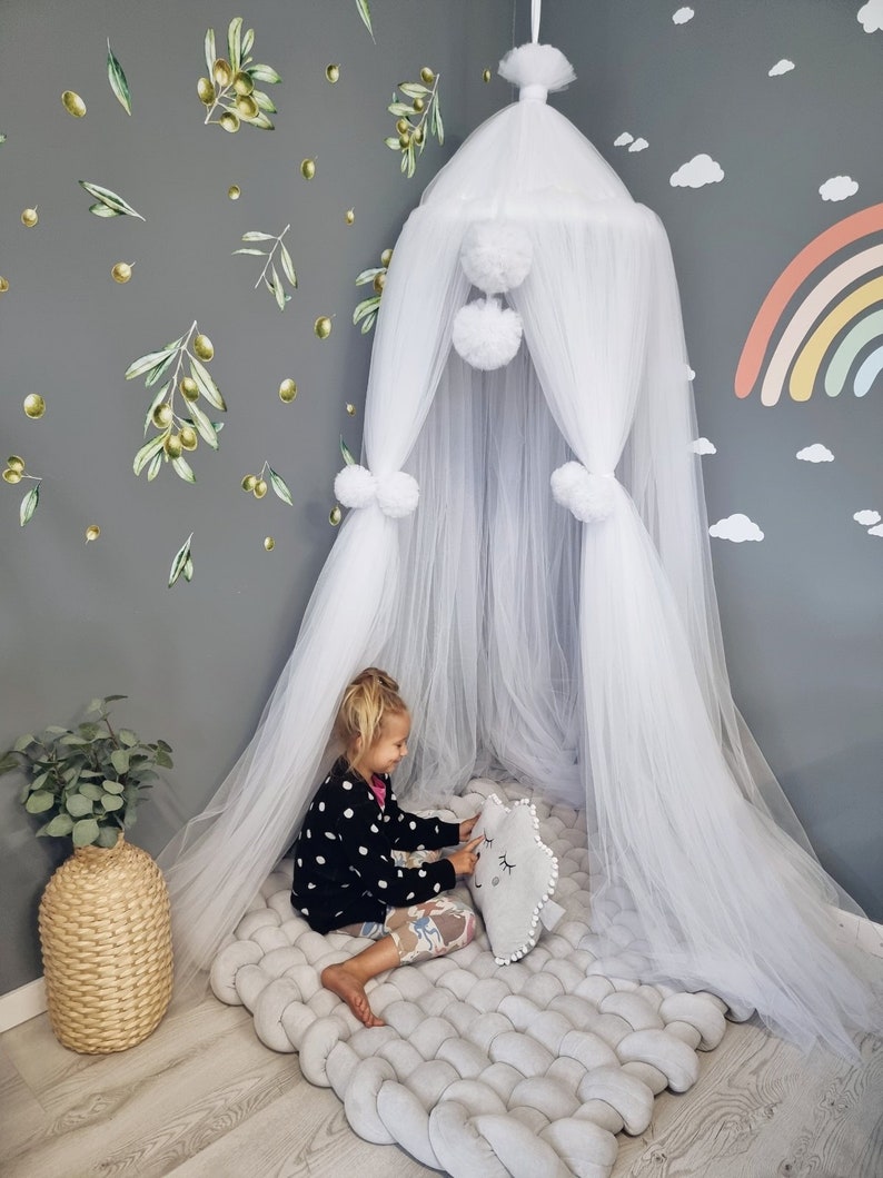 Light Blush Princess Tent Bed Canopy Hanging Ceiling Canopy Etsy