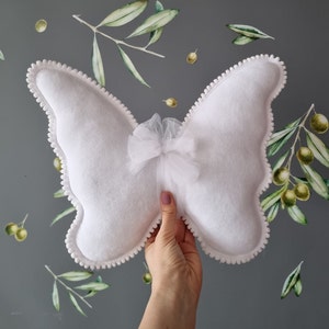 Butterfly pillow white set. Baby nursery decor. Kids room decor. Baby shower gift. Pregnancy gift. Pillow for Baby girl boy Decorative Baby
