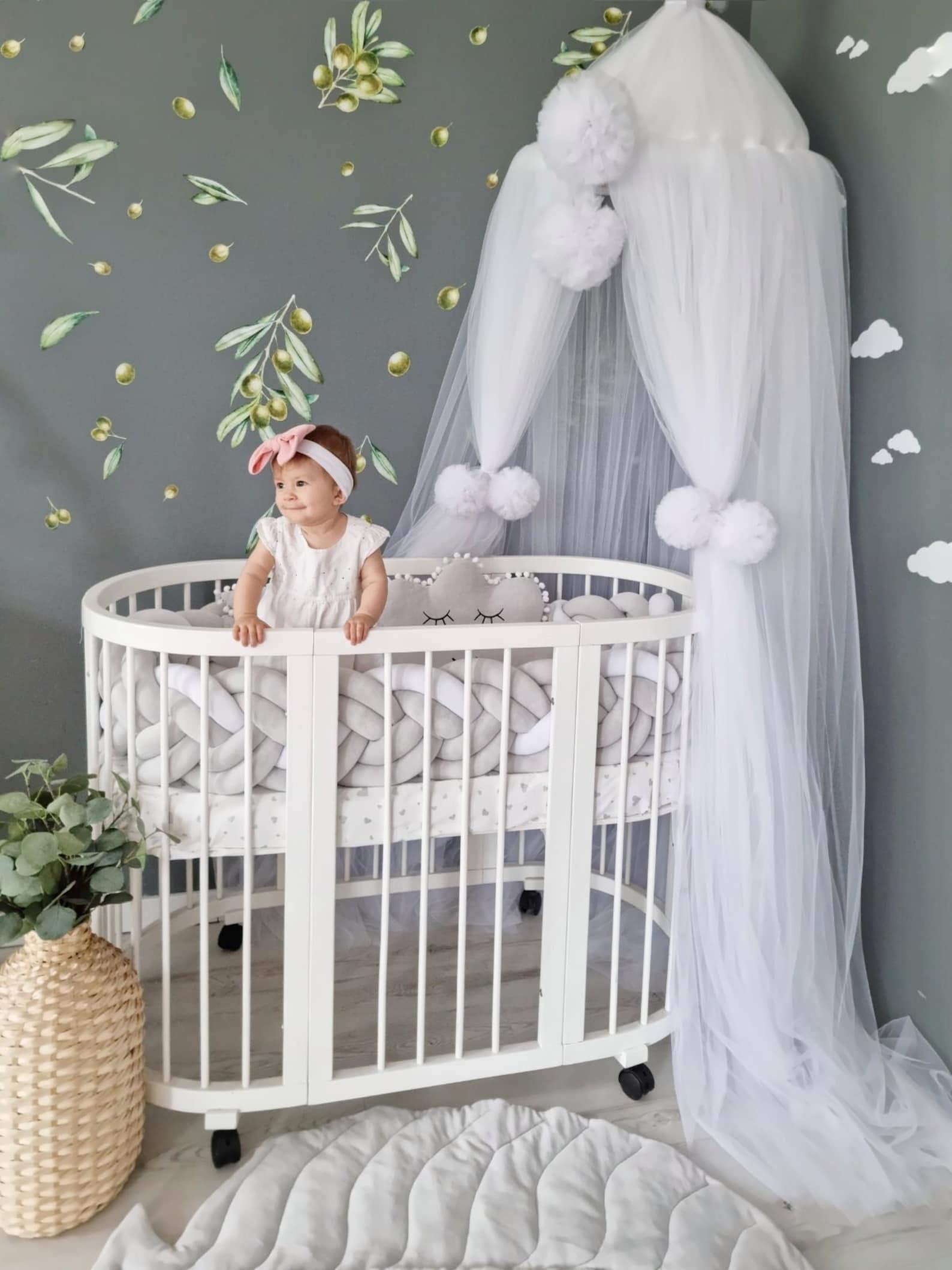 White Bed Canopy Hanging Ceiling Canopy Baldachin Play Etsy