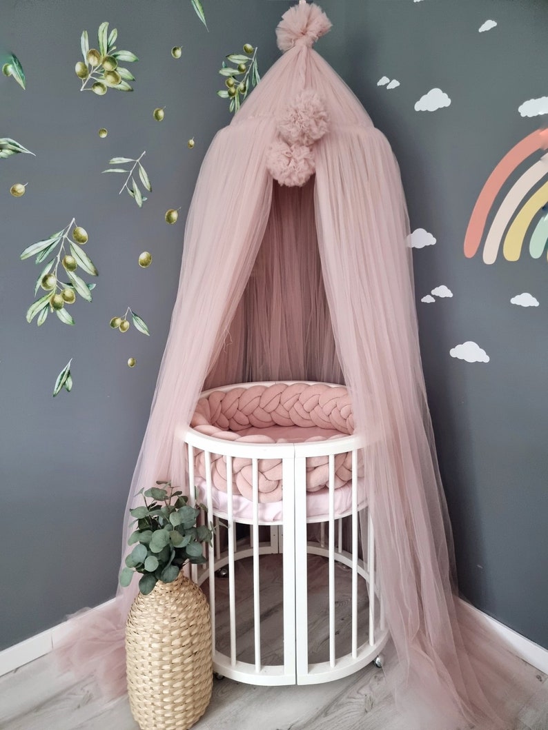 Blush Pink Princess Tent Canopy Bed Curtains Hanging Ceiling Etsy