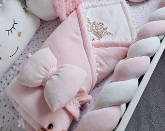 Personalized Swaddle Blanket, Baby Girl Blanket, Baby Shower Gift