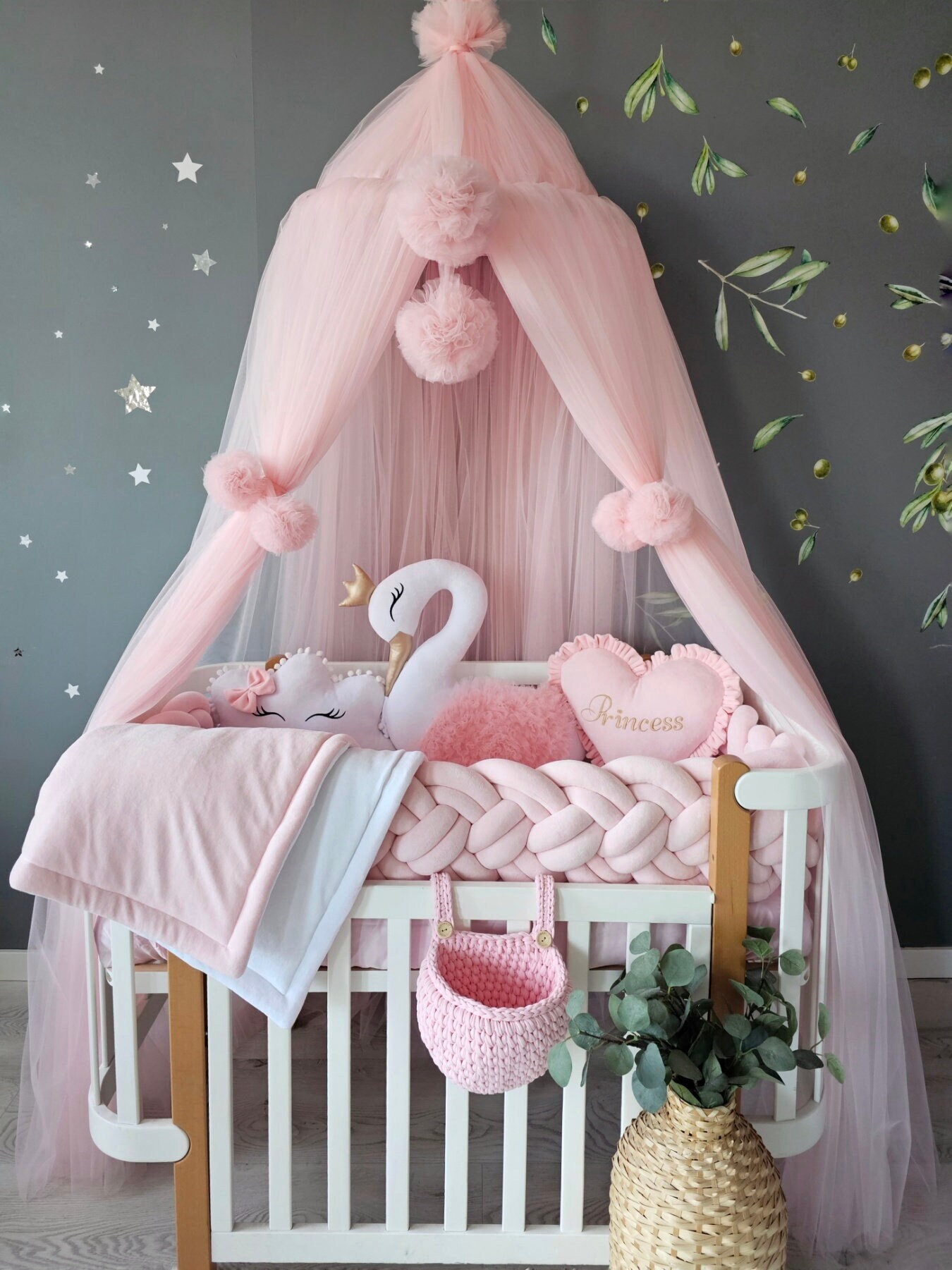 Pink Crib Canopy Etsy