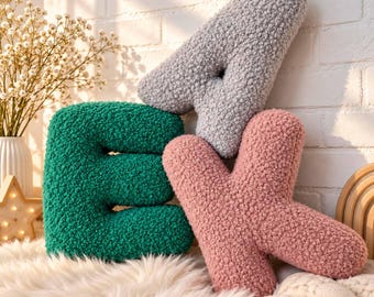 Letter Pillow. Boucle alphabet pillow, decorative pillow, personalized kids pillow, Initial cushion, nursery decor, monogram pillow