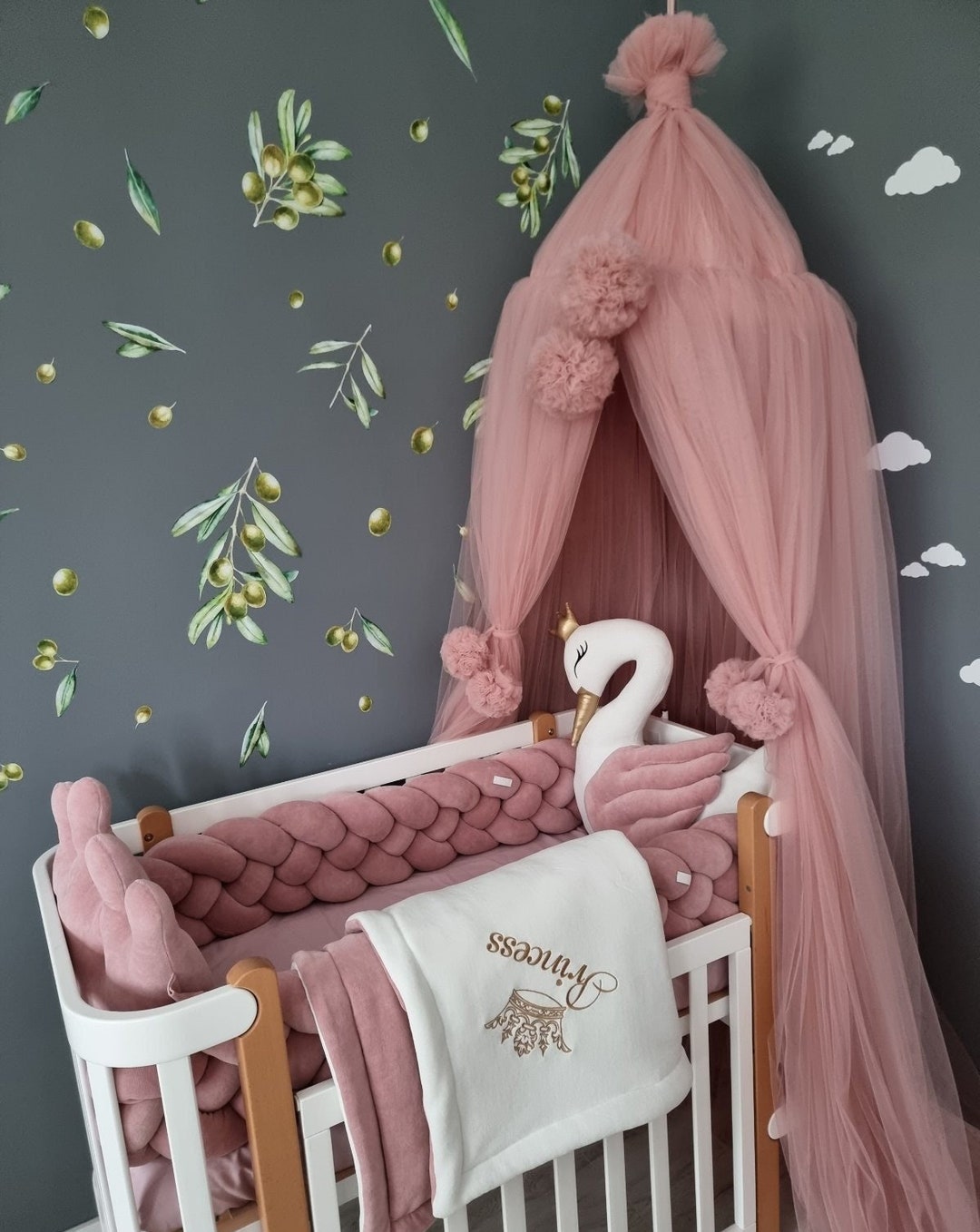 Blush Princess Tent Bed Canopy Hanging Ceiling Play Canopy Etsy