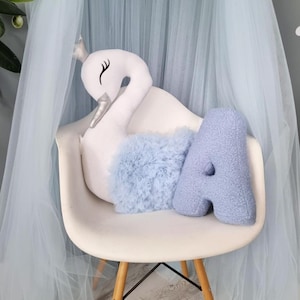 Almohada con letras del alfabeto para bebé, almohada decorativa Boucle, monograma de almohada personalizado, decoración de guardería para niño y niña, regalo para baby shower, primer cumpleaños