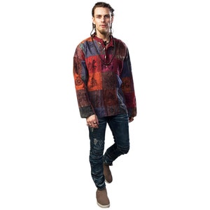 Multicoloured Patchwork shirt, Pull over shirt