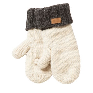 Dicke weiße Handschuhe, Handschuhe für Frauen, warme Fleece-Handschuhe, Wolle, handgestrickt, mit Fleece gefüttert,