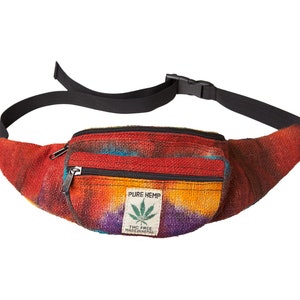 Psychedelic Festival Bag, Hemp Fanny Pack, Vegan Crossbody Bag