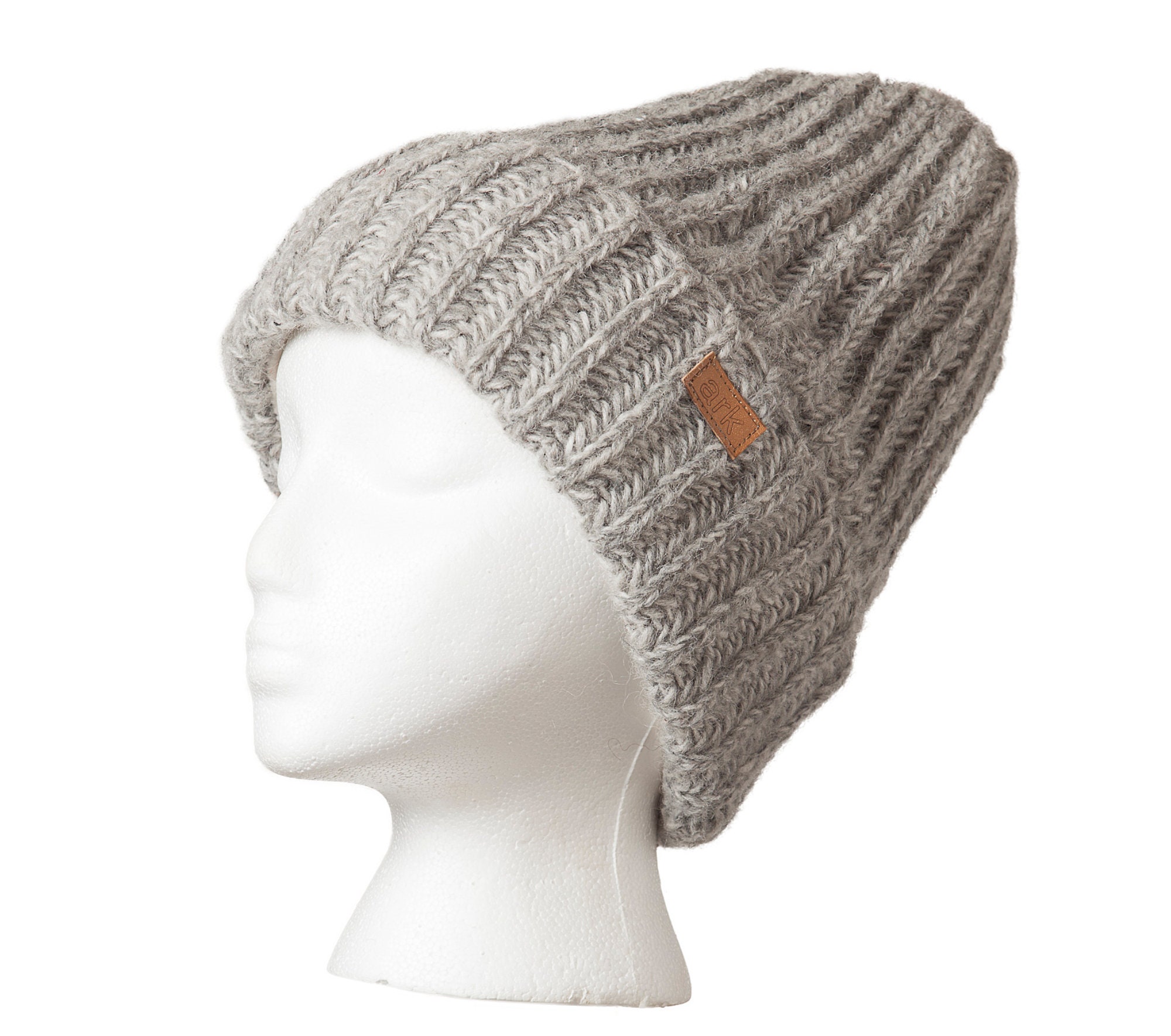 Gray Beanie Thick Wool Beanie Grey 