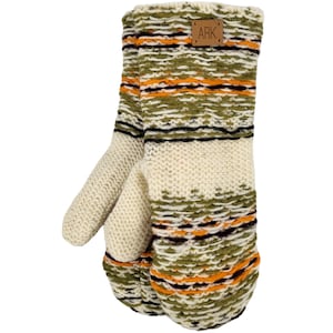 Dicke Wolle Handschuhe, funky grün und orange Handschuhe, handgestrickte Handschuhe, mit Fleece gefüttert,