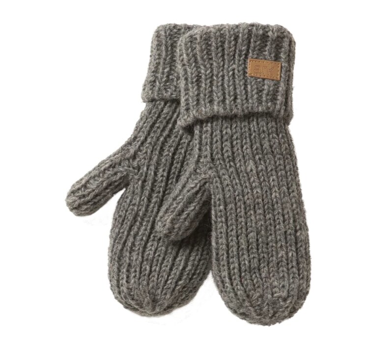 Winter Mittens Gray Mittens Cozy Rib Knit Warm Cuff Fleece Etsy